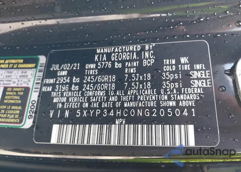 2022 Kia Telluride Ex из США, поврежденный, VIN 5XYP34HC0NG205041